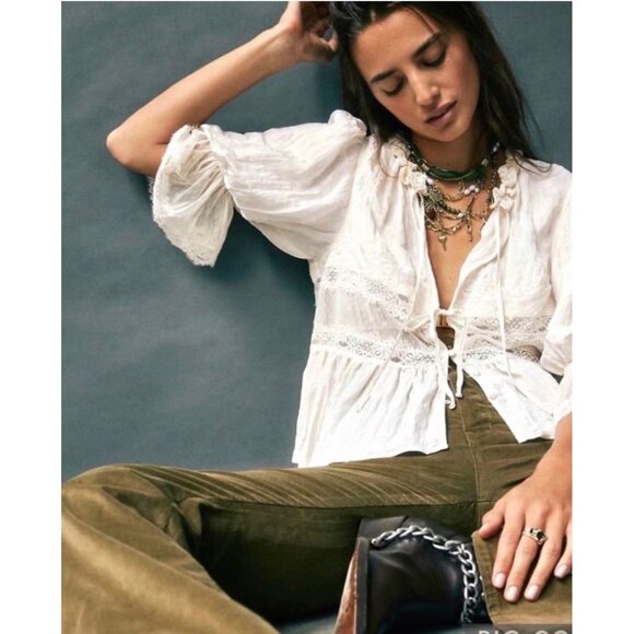 Free People Tops - Free People Forever Young Bed Jacket – White Alyssum Size XS New